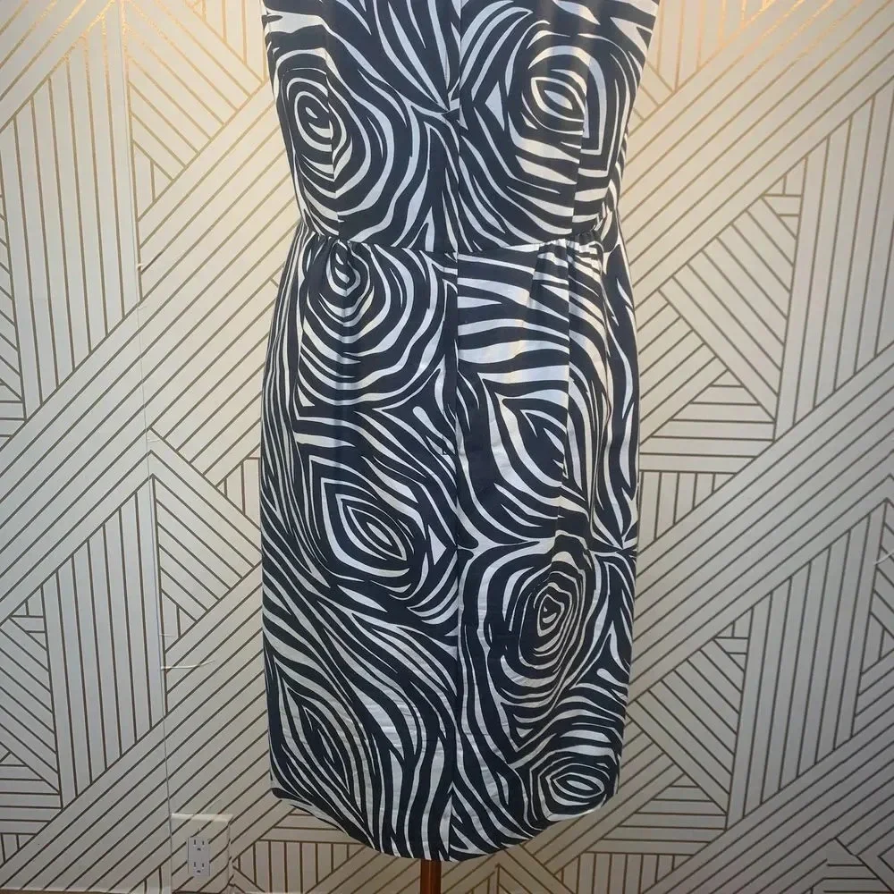 Kate Spade Dyan Woodblock Zebra‎ Black White Dress